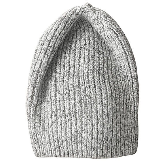 Hand Knitted Wool Hat | Vintage Gray Beanie - Picture 3 of 7